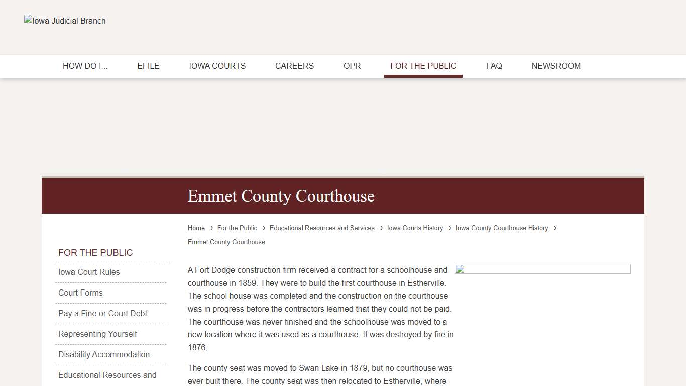 Emmet County Courthouse Iowa Judicial Branch